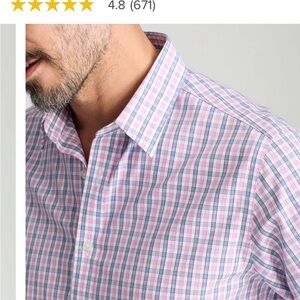 UNTUCKit Men's Blue and Pink Plaid Shirt DOLCETTO